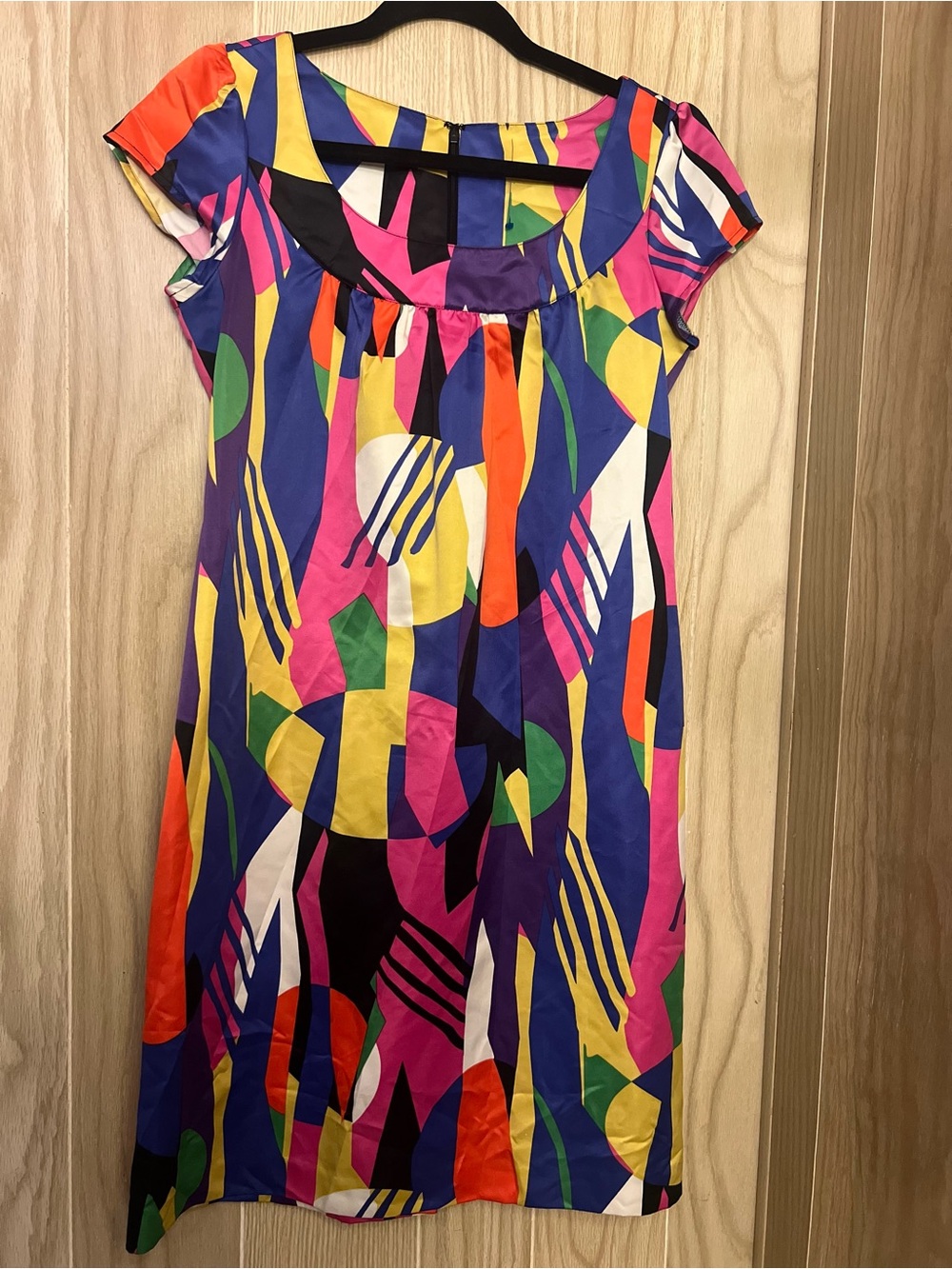 metrostyle Multicolor Geometric Mini Dress in Pink, Blue & Yellow